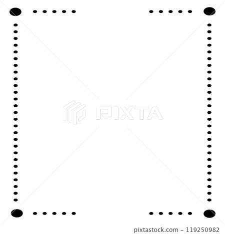 A simple square frame with black polka dots 119250982
