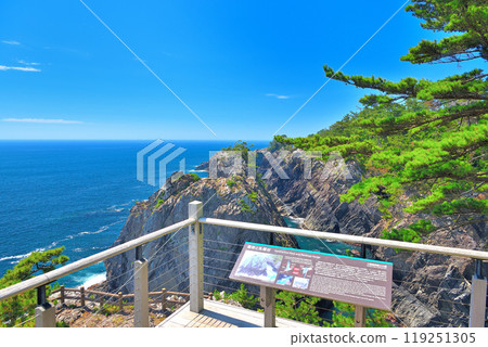 View of the Kaminariwa and Ranbo Valley from the Kaminariwa Ranbo Valley Observatory, Goishi Coast, Tohoku, Ofunato City, Iwate Prefecture (1) View of the Kaminariwa and Ranbo Valley from the Kaminariwa Ranbo Valley Observatory, Goishi Coast, Tohoku, Ofunato City, Iwate Prefecture (1) 119251305