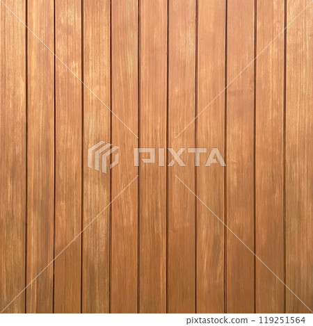 A square background image of a wooden wall lined with light brown vertically grained boards with delicate wood grain 119251564