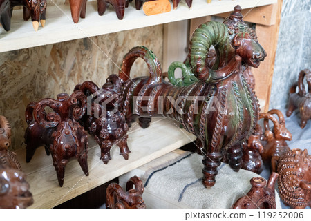 Decanter Ram. Animal shape figurine. Tableware. Ukrainian dishes. Clay ceramics. Old decor. Decanter Ram. Animal shape figurine. Tableware. Ukrainian dishes. Clay ceramics. Old decor. 119252006
