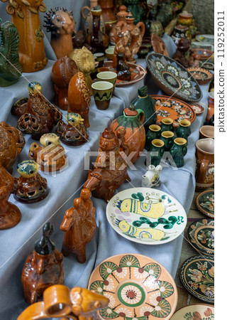Ukrainian dishes. Clay ceramics. Old decor. 119252011