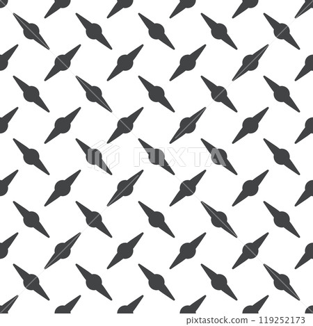 Diamond plate metal seamless pattern. Diamond structure texture. Metal construction background. Geometric diagonal tread stainless floor. Vector illustration isolated on white background 119252173