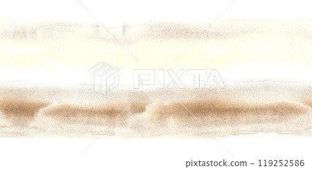 Hand drawn abstract watercolor beige, brown pastel coloured spots, brush stroke and splashes seamless border, striped pattern Illustration Isolated from background. Perfect texture for creative design Hand drawn abstract watercolor beige, brown pastel coloured spots, brush stroke and splashes seamless border, striped pattern Illustration Isolated from background. Perfect texture for creative design 119252586