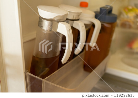 A pot of barley tea in the fridge A pot of barley tea in the fridge 119252633