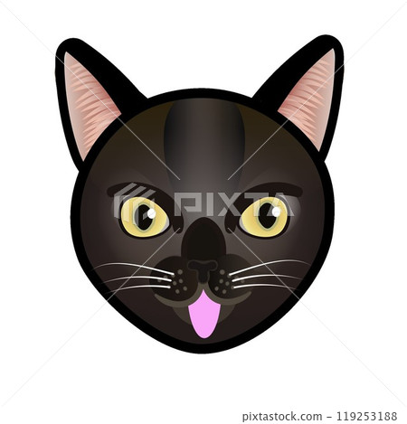 Black cat face illustration 119253188