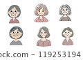 A calm grandma's face 119253194