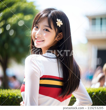 A woman looking back 119253205
