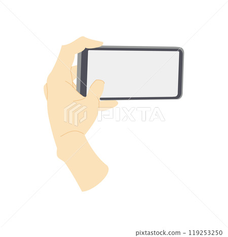 Illustration material of a hand operating a smartphone camera (colored with few lines) Illustration material of a hand operating a smartphone camera (colored with few lines) 119253250