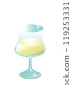 A glass of white wine or juice 119253331