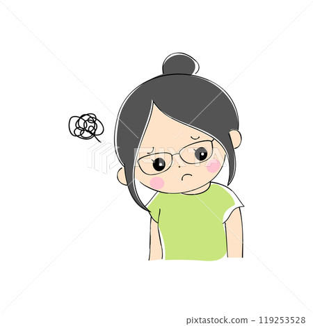 Conflicted young woman, facial expression variations, skin color, pen drawing style Conflicted young woman, facial expression variations, skin color, pen drawing style 119253528
