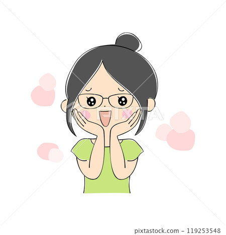 印象深刻的年輕女子麵部表情變化_膚色鋼筆繪畫風格 印象深刻的年輕女子麵部表情變化_膚色鋼筆繪畫風格 119253548