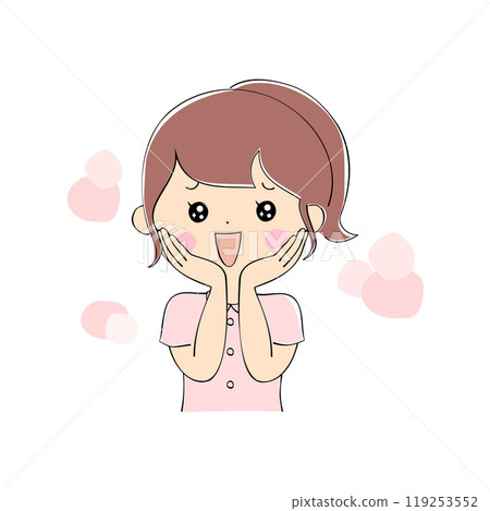An emotional young woman, facial expression variations, skin color, pen drawing style An emotional young woman, facial expression variations, skin color, pen drawing style 119253552