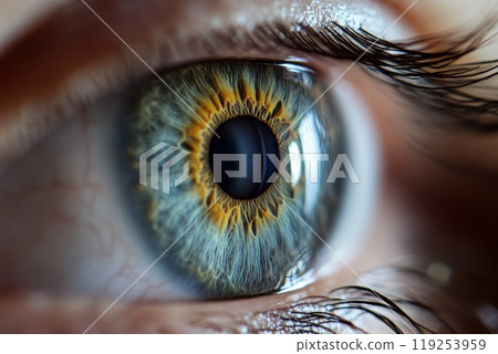 Closeup of human eye iris. 119253959