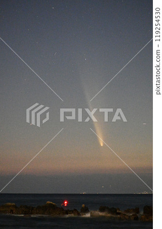 The majestic Shijinzan Atlas Comet passing through the sunset The majestic Shijinzan Atlas Comet passing through the sunset 119254530