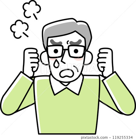 The upper body of a frustrated senior man 119255334