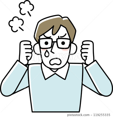 Upper body of a frustrated young man 119255335