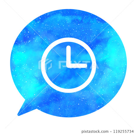 Light blue starry sky | Clock icon speech bubble Light blue starry sky | Clock icon speech bubble 119255734