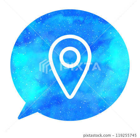 Light blue starry sky | Map icon speech bubble Light blue starry sky | Map icon speech bubble 119255745