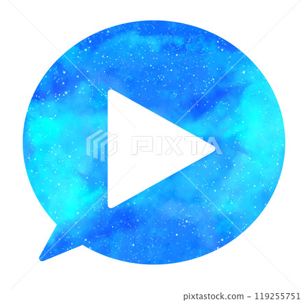 Light blue starry sky | Play icon speech bubble Light blue starry sky | Play icon speech bubble 119255751