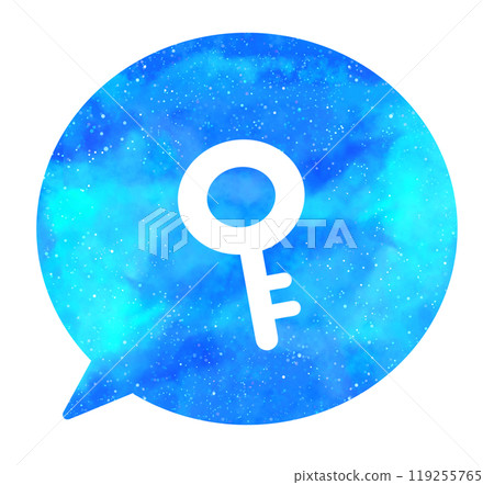 Light blue starry sky | Key icon speech bubble 119255765
