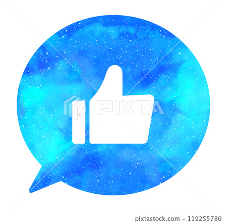 Light blue starry sky | Good mark speech bubble Light blue starry sky | Good mark speech bubble 119255780