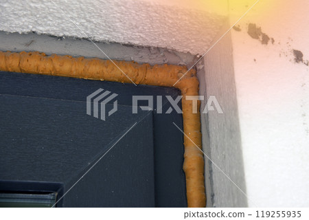 Polyurethane foam around window 119255935