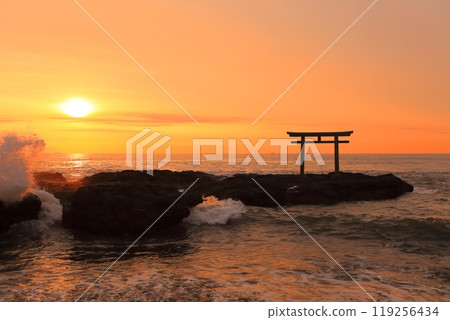 [Ibaraki] Sunrise at Oarai Isosaki Shrine 119256434