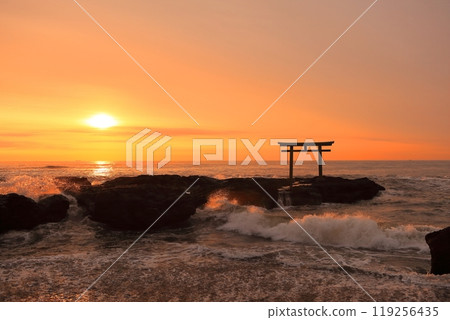 [Ibaraki] Sunrise at Oarai Isosaki Shrine 119256435