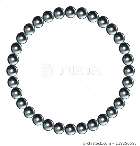 3D illustration of a black pearl necklace 3D illustration of a black pearl necklace 119256555