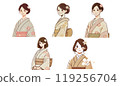 Women in elegant kimonos 119256704