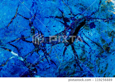 Macro mineral stone Malachite and Azurite against white background 119256889