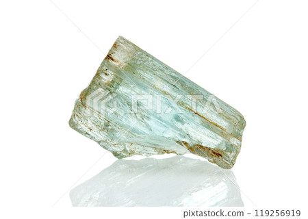 macro mineral stone aquamarine on a white background macro mineral stone aquamarine on a white background 119256919