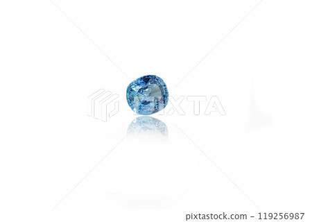 macro stone Sapphire mineral on a white background macro stone Sapphire mineral on a white background 119256987