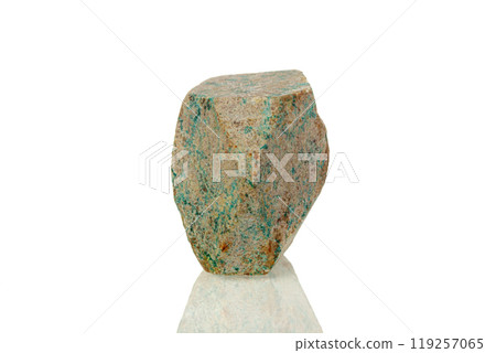 macro mineral stone Stilbite on a white background 119257065