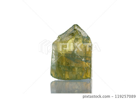 macro mineral stone Apatite on a white background 119257089