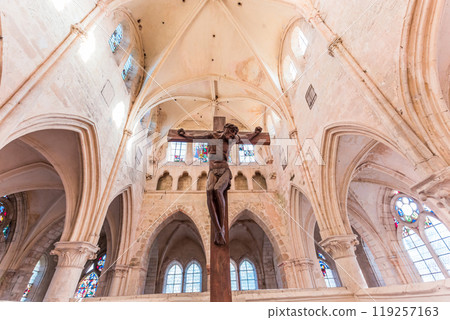 Collegiate saint martin church, Champeaux, France, interiors 119257163