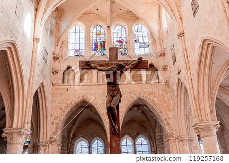Collegiate saint martin church, Champeaux, France, interiors Collegiate saint martin church, Champeaux, France, interiors 119257168