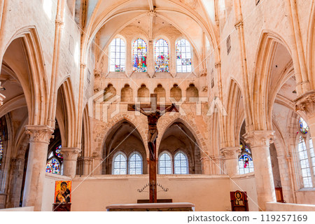 Collegiate saint martin church, Champeaux, France, interiors Collegiate saint martin church, Champeaux, France, interiors 119257169