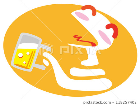 Snake enjoying beer Snake enjoying beer 119257402