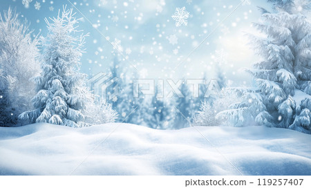 Winter Snow Illustration Forest Trees Nature Background Material Winter Snow Illustration Forest Trees Nature Background Material 119257407