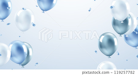 Banner template vector background design beautiful blue 3d balloon illustration Banner template vector background design beautiful blue 3d balloon illustration 119257782