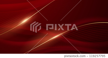 Abstract background design modern red and gold geometric elements vector illustration 119257795