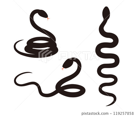 Snake silhouette New Year's card material Year of the snake Snake silhouette New Year's card material Year of the snake 119257858