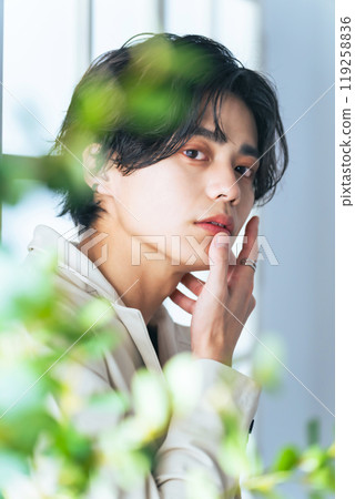 男性肖像，無性別化妝，男士化妝品，護膚品 119258836