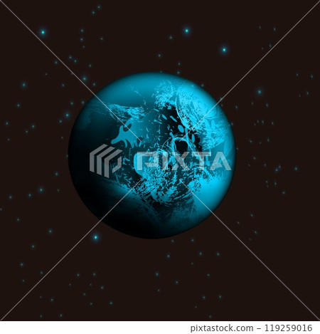 .Universe filled with blue planet. 119259016