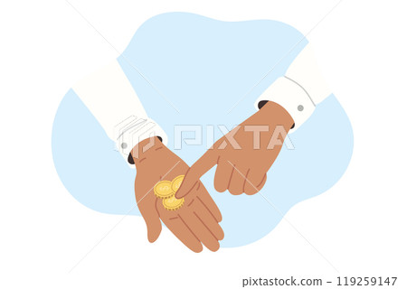 Coins in hands of poor man counting savings and money has to buy food or clothing 119259147