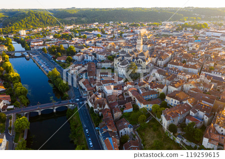 Summer landscape of Perigueux at sunset, France 119259615