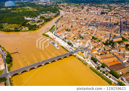 Aerial view of Libourne cityscape Aerial view of Libourne cityscape 119259621