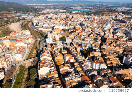 View from drone of El Vendrell cityscape, Catalonia, Spain View from drone of El Vendrell cityscape, Catalonia, Spain 119259627