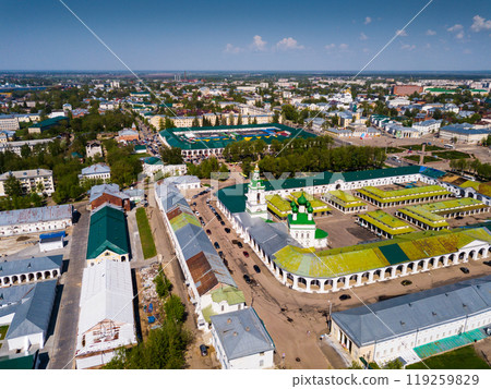 Aerial view of Saviour church on Gostiny Dvor in Kostroma Aerial view of Saviour church on Gostiny Dvor in Kostroma 119259829